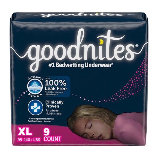 GoodNites® Bedwetting Underwear, Extra Large for Girls weighing 95 – 140 lbs., CS/36