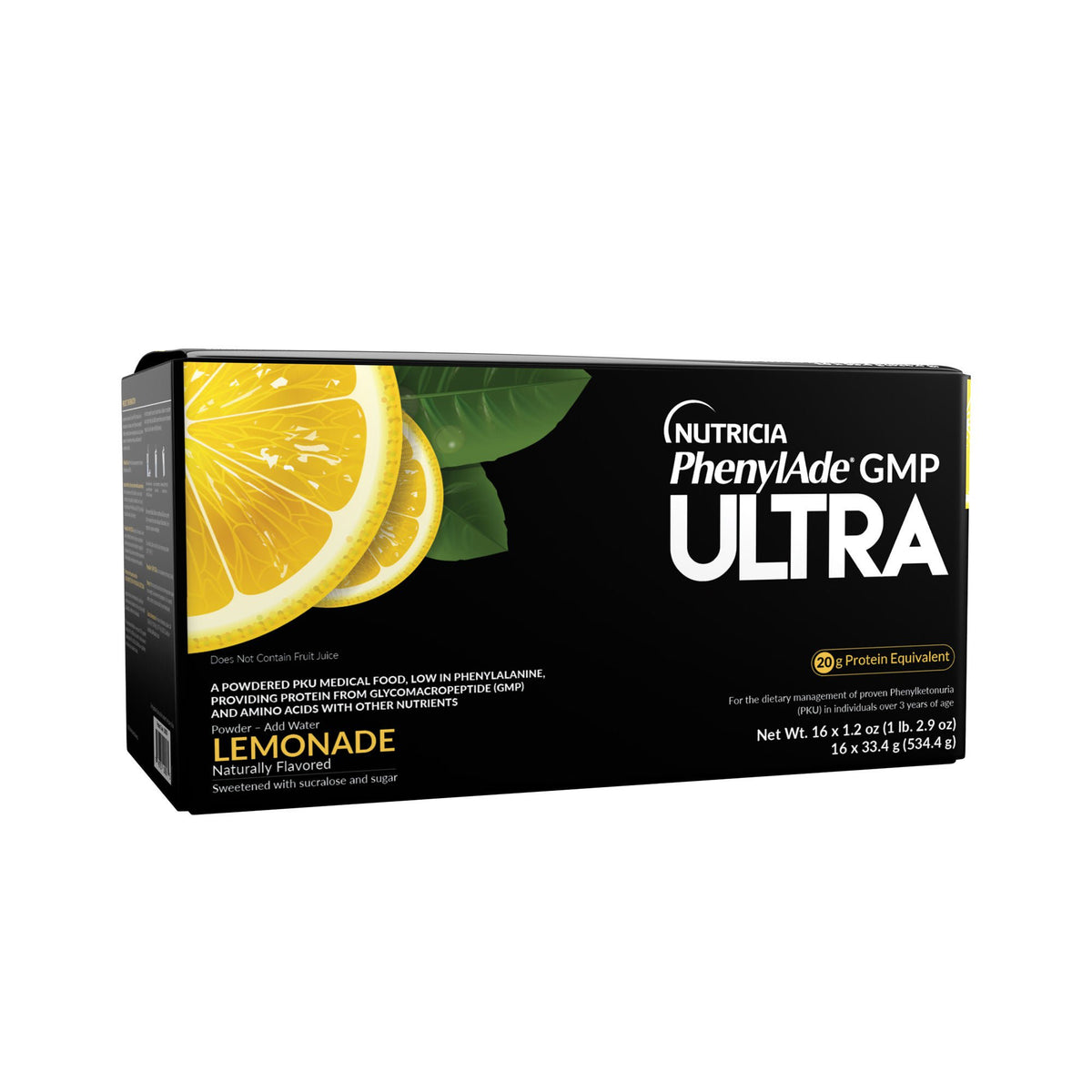 Oral Supplement PhenylAde® GMP ULTRA Lemonade Flavor Powder 1.2 oz. / 33.4 Gram Individual Packet