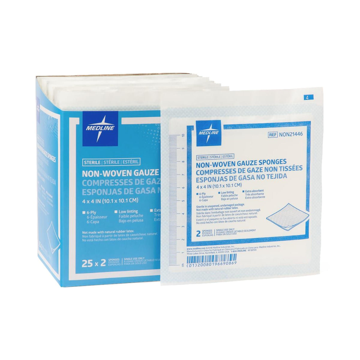 Avant Gauze® Sterile Nonwoven Sponge, 4 x 4 Inch, 6-Ply, BX/50