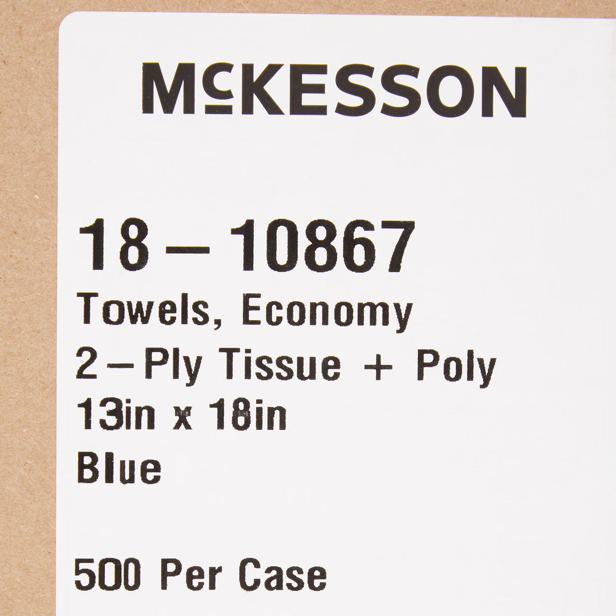 McKesson Deluxe Nonsterile Blue Procedure Towel, 13 x 18 Inch