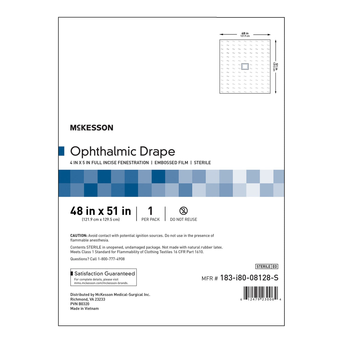 McKesson Sterile Surgical Ophthalmic Drape, 48 x 51 Inch, PK/1