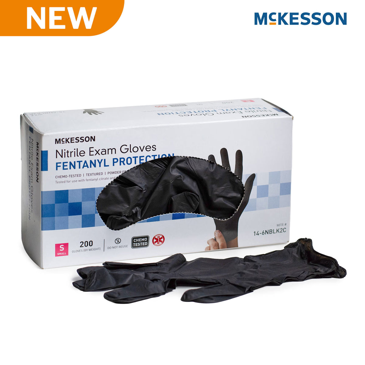 McKesson Confiderm® 6.8C Nitrile Exam Glove, Small, Blue, BX/200