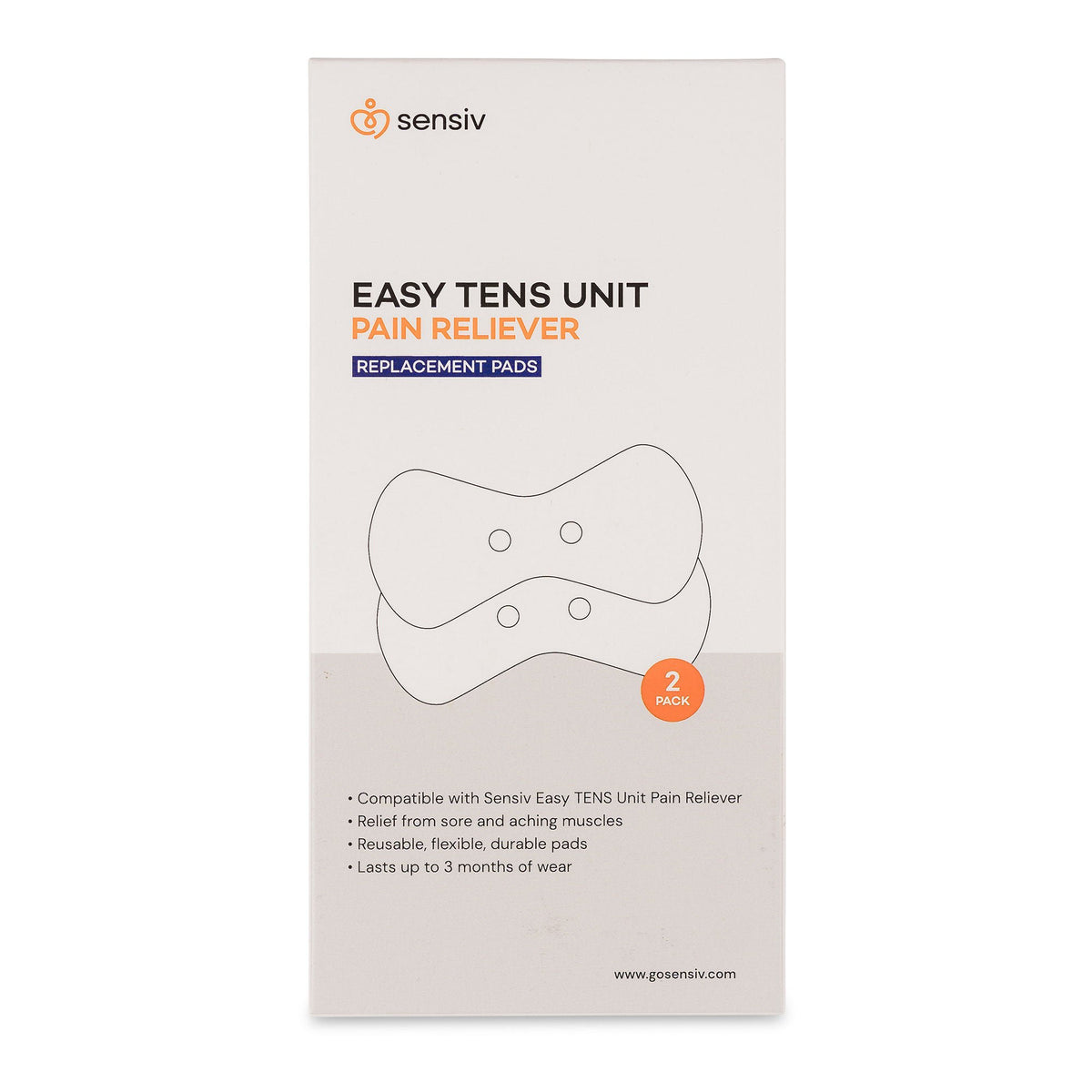 sensiv Easy TENS Unit Pain Reliever Replacement Pads, PK/1