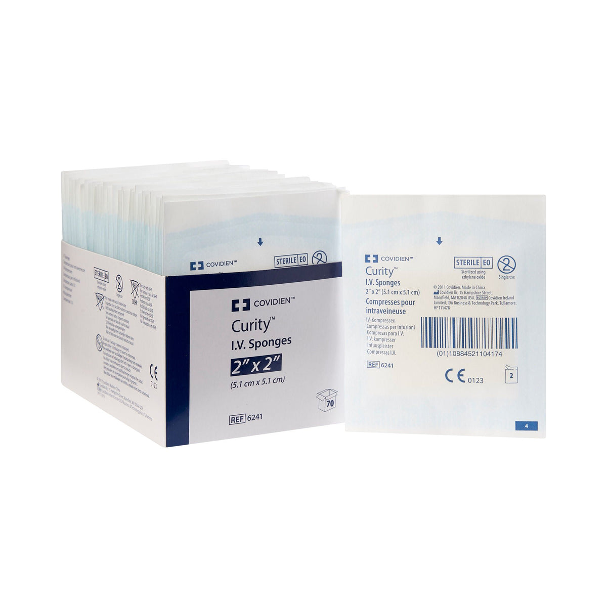 Curity™ IV / Drain Split Dressing, 2 x 2 Inch, Six-Ply, CT/35