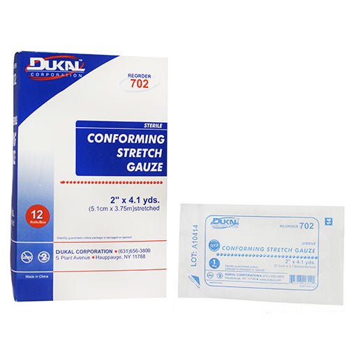 Dukal™ Sterile Conforming Bandage, 2 Inch x 4-1/10 Yard, 1-Ply, BG/12