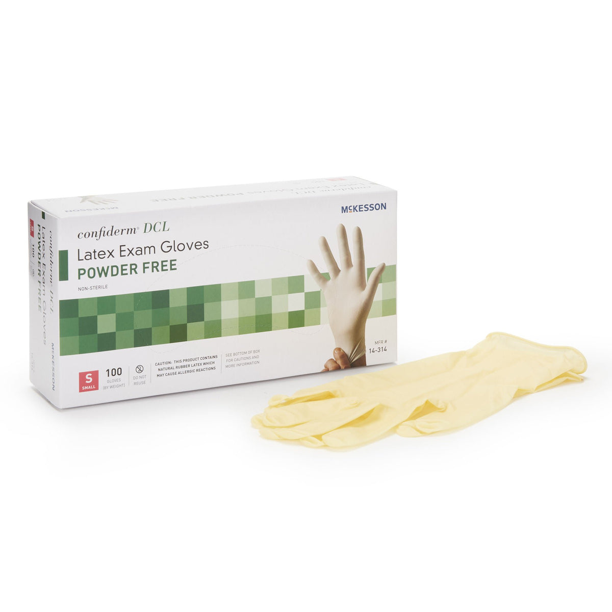 McKesson Confiderm® Latex Exam Glove, Small, Ivory, BX/100