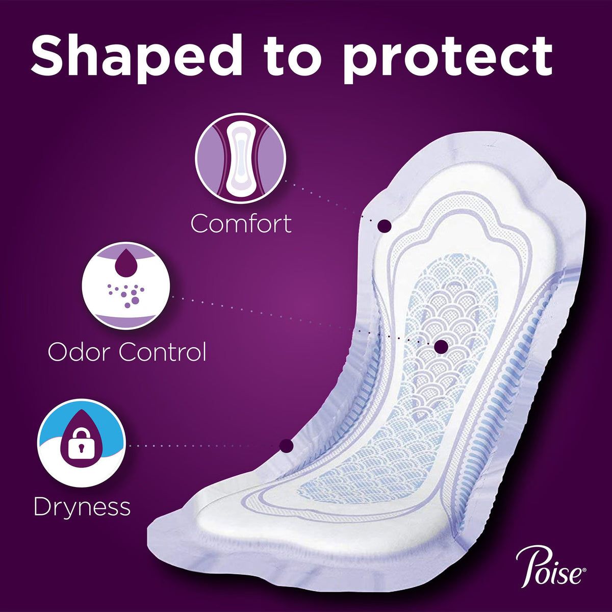 Poise® Bladder Control Pads for Women, Heavy Absorbency, 15.9-Inch Length