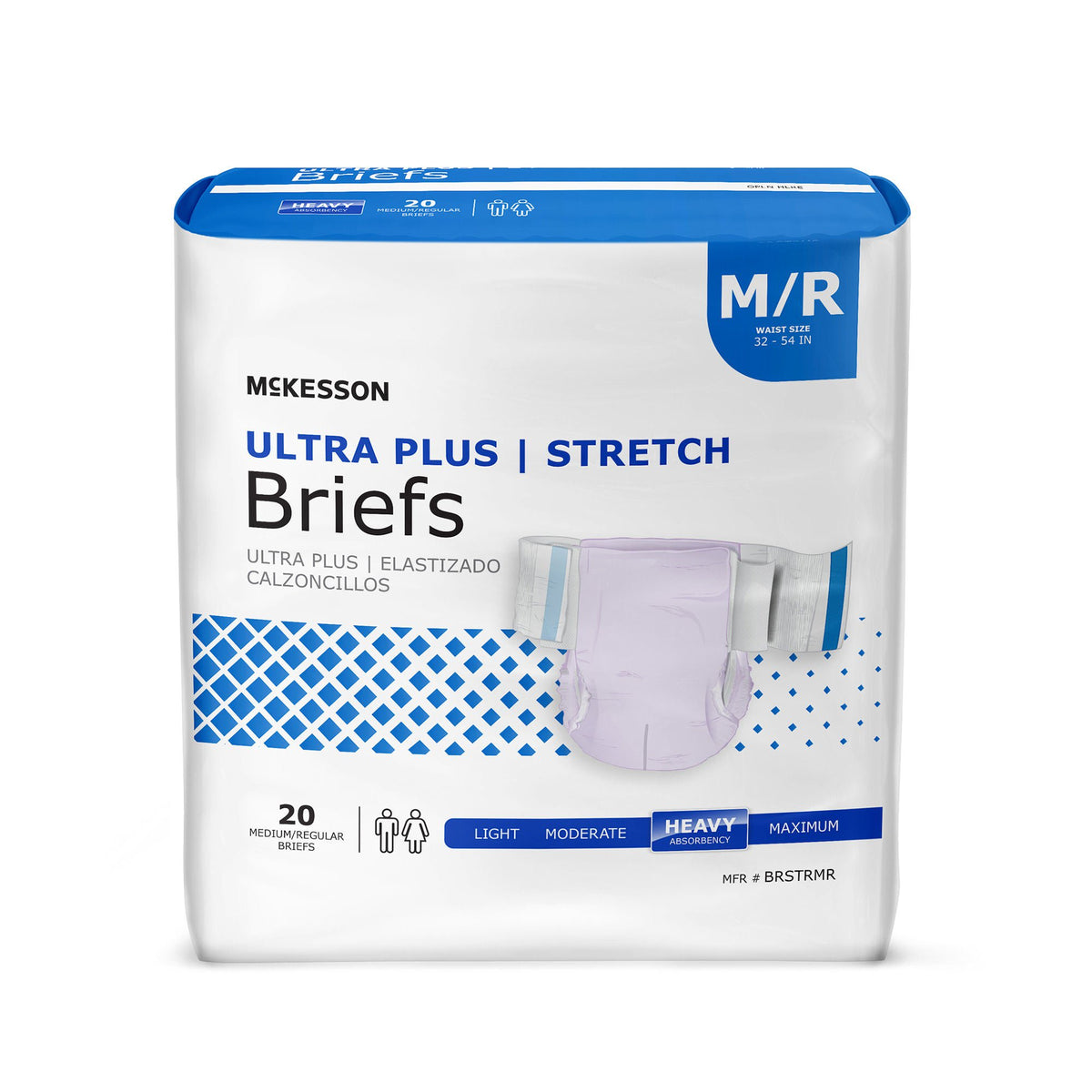 McKesson Ultra Plus Stretch Heavy Absorbency Incontinence Brief, Medium/Regular, CS/4