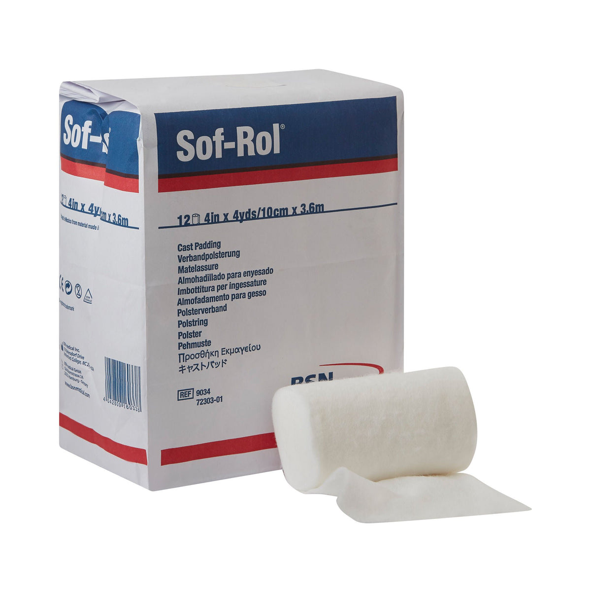 Sof-Rol® White Rayon Undercast Cast Padding, 4 Inch x 4 Yard, BG/12