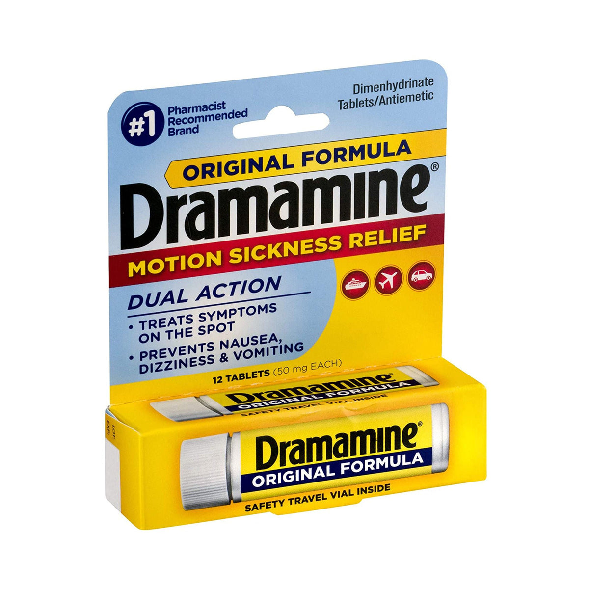 Dramamine® Motion Sickness Antiemetic Dual Action Tablets Original, BT/1
