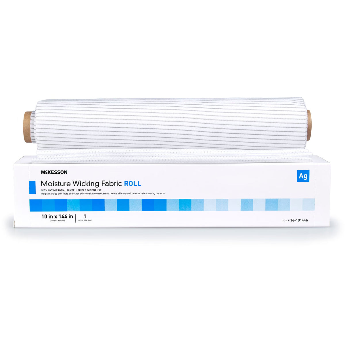 McKesson Silver Moisture Wicking Fabric, 10 x 144 Inch, CS/12