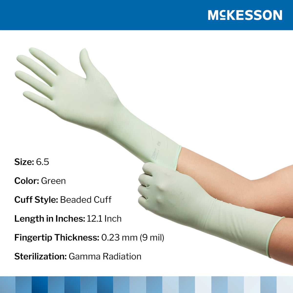 McKesson Perry® Performance Plus Polyisoprene Surgical Glove, Size 6.5, Green