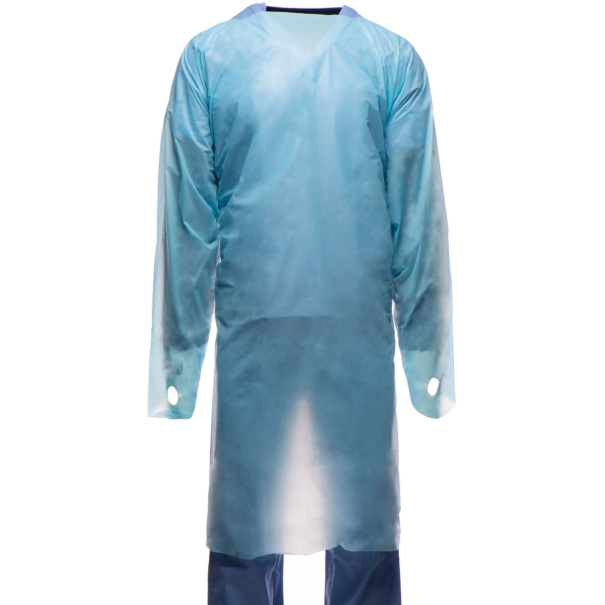 GOWN, IMPERVIOUS FLUID ISOLTN CPE BLU UNISEX (15/BX 5BX/CS), BX/15