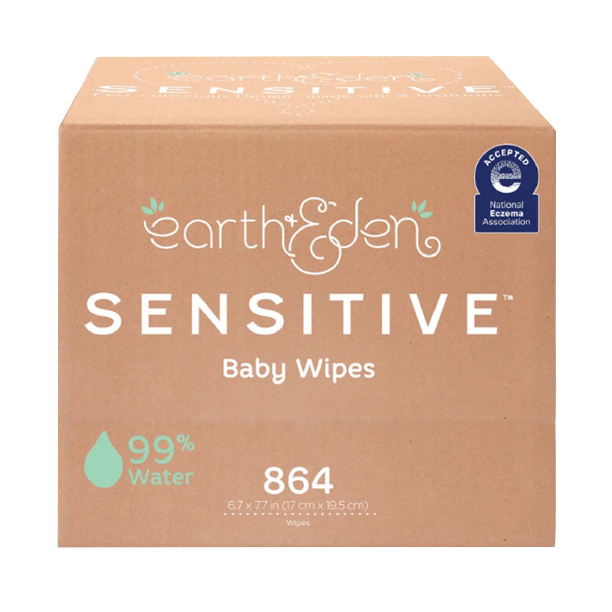 Earth & Eden Sensitive™ Baby Wipes, 6.7 x 7.7 Inch, 72 per Pack, CS/864