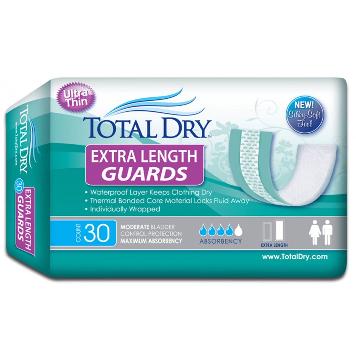 TotalDry™ Maximum Absorbency Bladder Control Pad, 12-Inch Length, BG/30