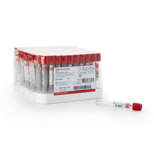 TUBE, BLD COL CLOT RED 6ML PLAS VACUTAINER (100/PK 10PK/CS), PK/100