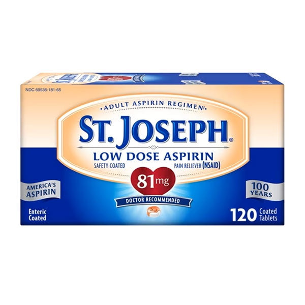 St. Joseph Low Dose Enteric Safety Coated Aspirin, 81 mg, 120 ct.