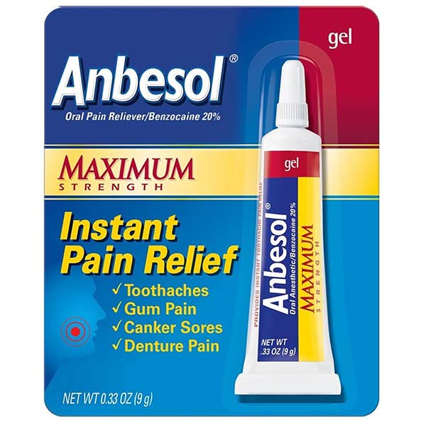 Anbesol Maximum Strength Gel, 0.33 oz - REPLACES FCH22567, EA/1