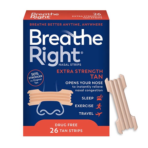 Breathe Right Extra Strength, Tan Strips, 1" x 8", 26 ct