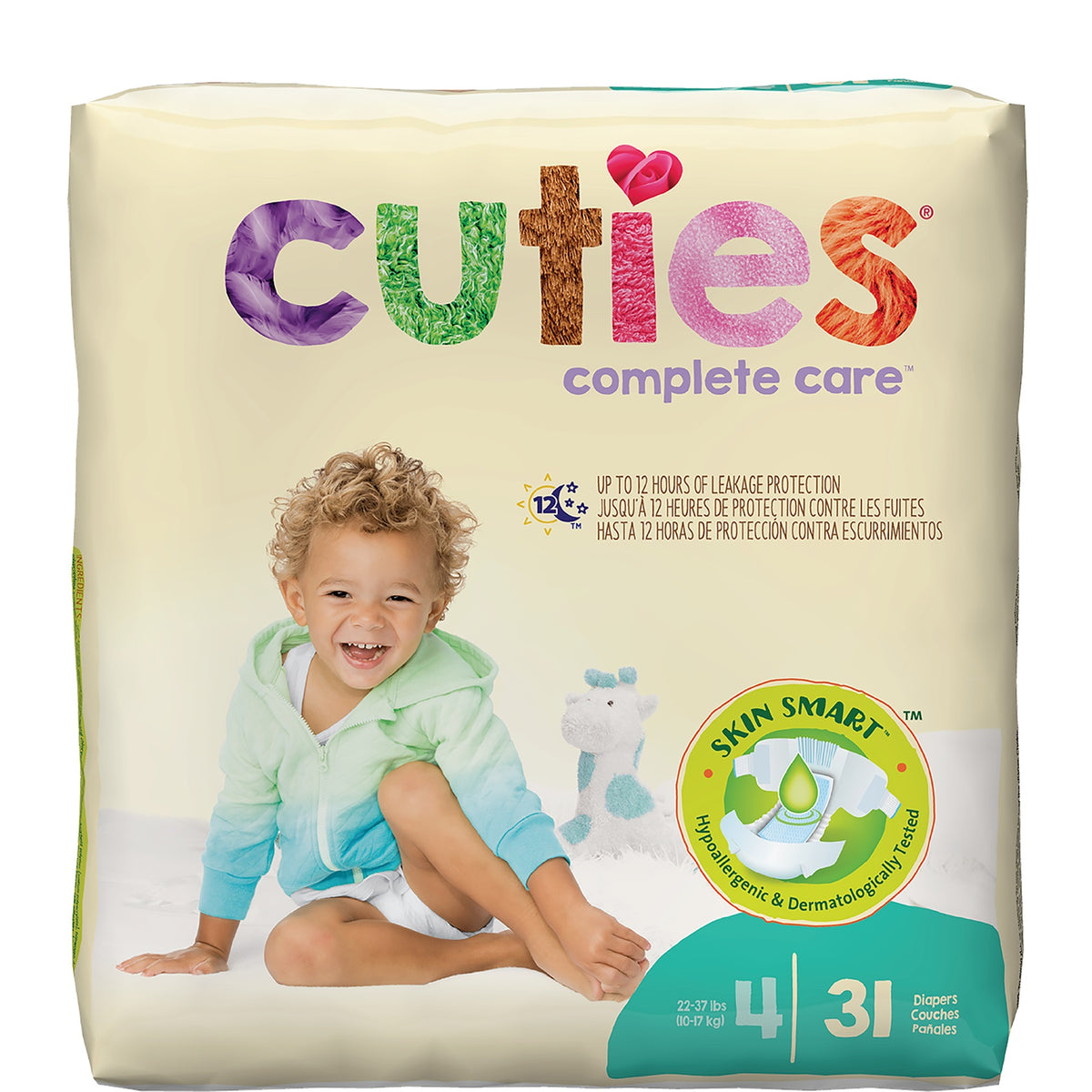 Cuties Complete Care Baby Diapers, Size 4, 22 - 37 lbs. - Replaces: FQCCC04