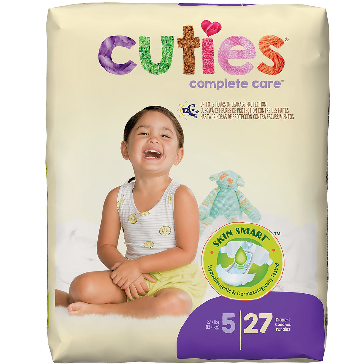 Cuties Complete Care Baby Diapers, Size 5, 27+ lbs. - Replaces: FQCCC05