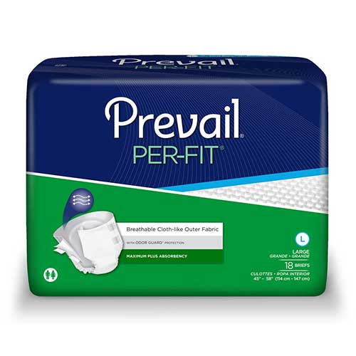 Prevail Per-Fit Adult Brief Large 45" - 58", PK/18