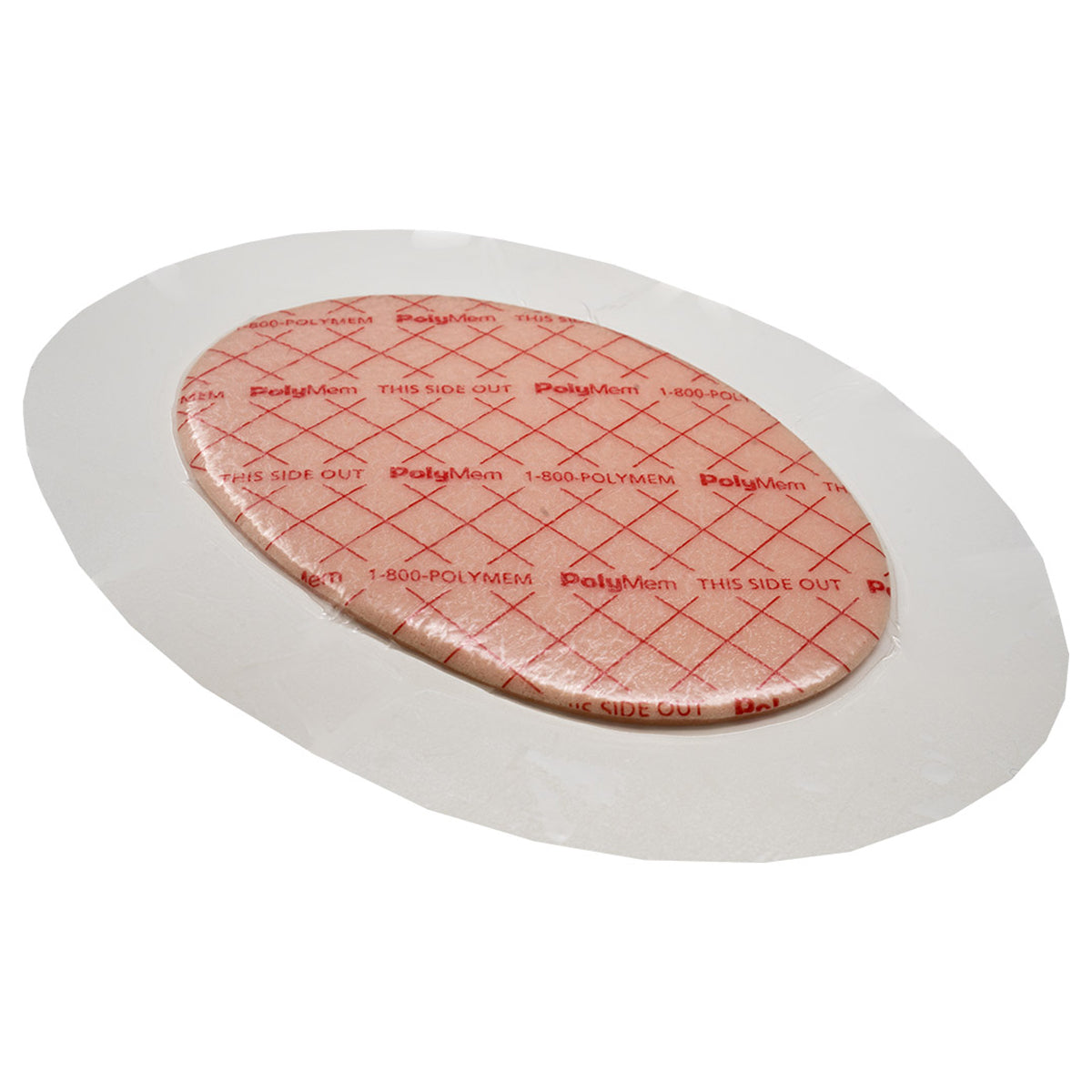 PolyMem Oval Silicone Border Dressing, 6.5" x 8.2"