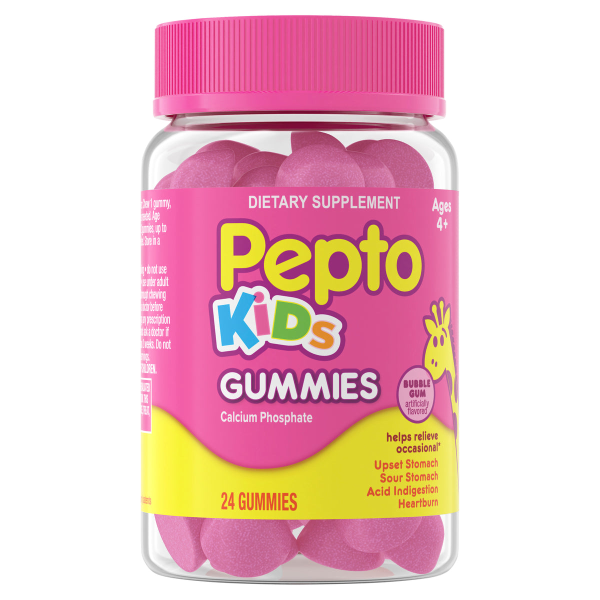 Pepto Bismol Pepto Kids Gummies, Helps Relieve Occasional Upset Stomach, 24 Gummies
