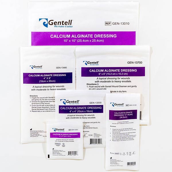 Gentell Calcium Alginate Dressing, 4" x 8"