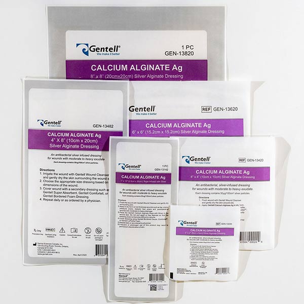 Gentell Calcium Alginate Ag Dressing, 6" x 6", EA/1