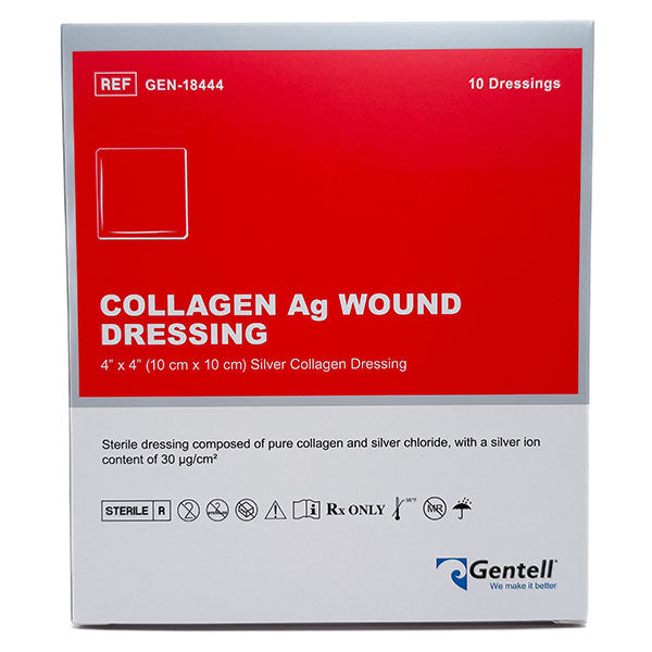 Gentell Collagen Ag Silver Wound Dressing, 4" x 4"