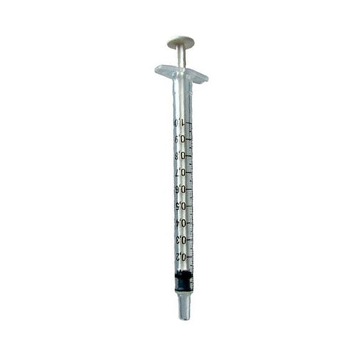 Oral Dispenser, 1mL, Clear Barrel, White Plunger