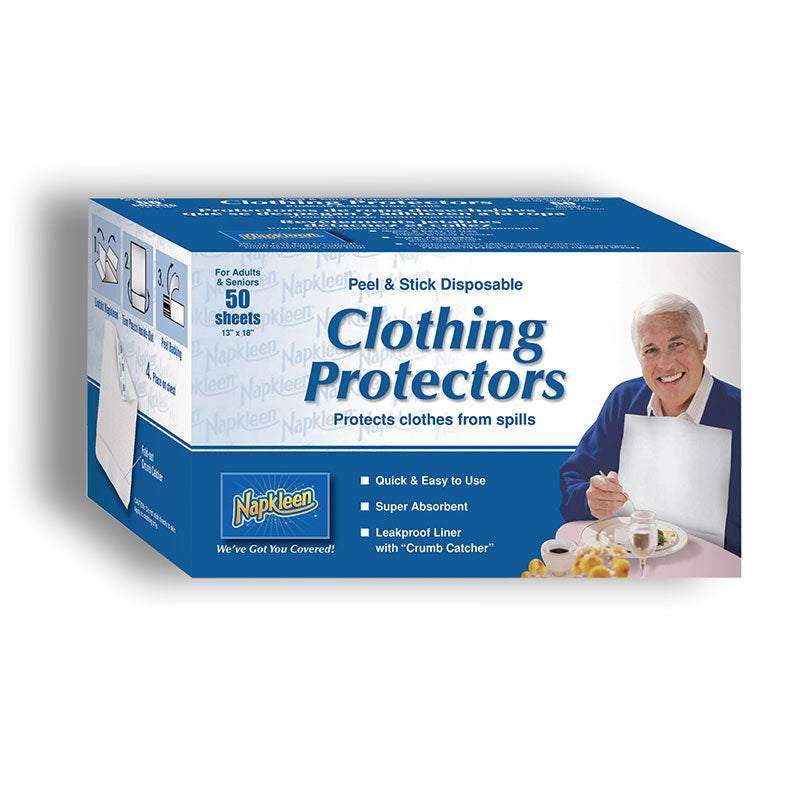 Napkkleen Disposable Adult Bib, Blue, Large, 50 ct, BX/50