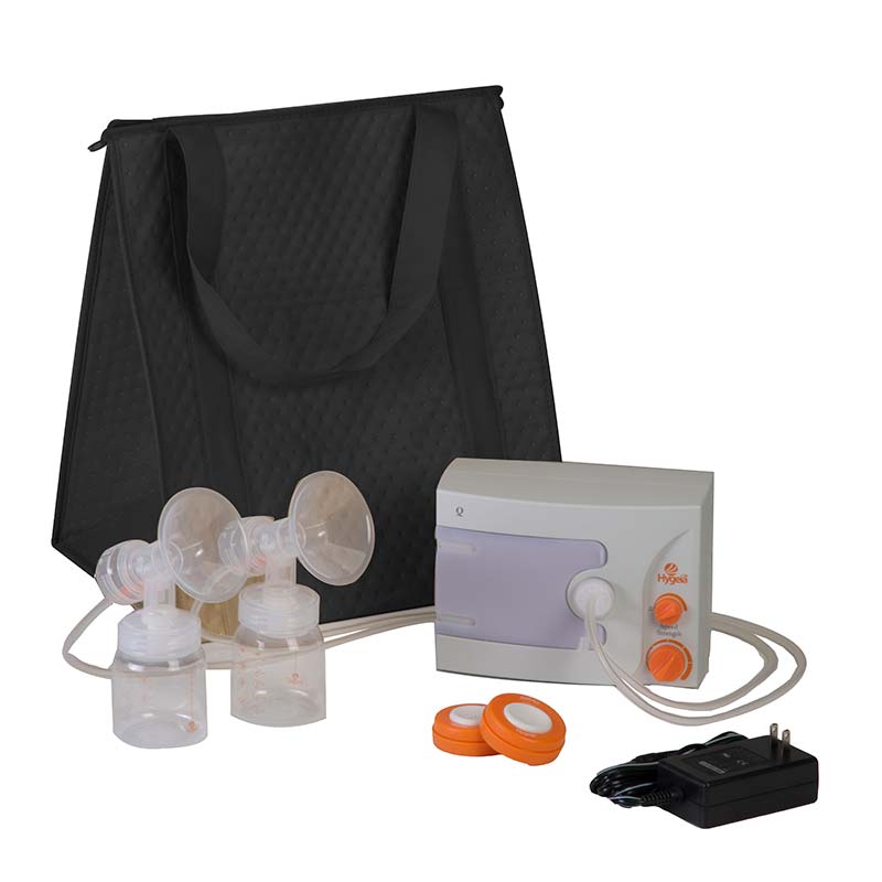 Hygeia Q Breast Pump with Deluxe Tote, PAS Personal Accessory Set and Power Supply