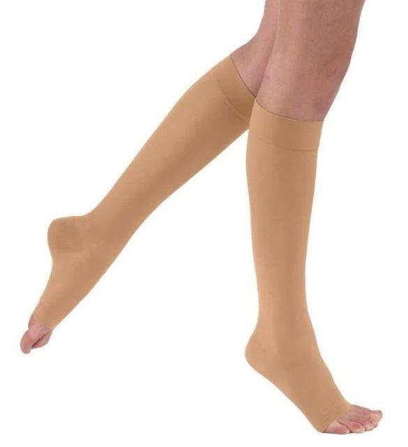 Juzo Soft Knee High, 30-40, Open Toe, Short, Size 5, Beige