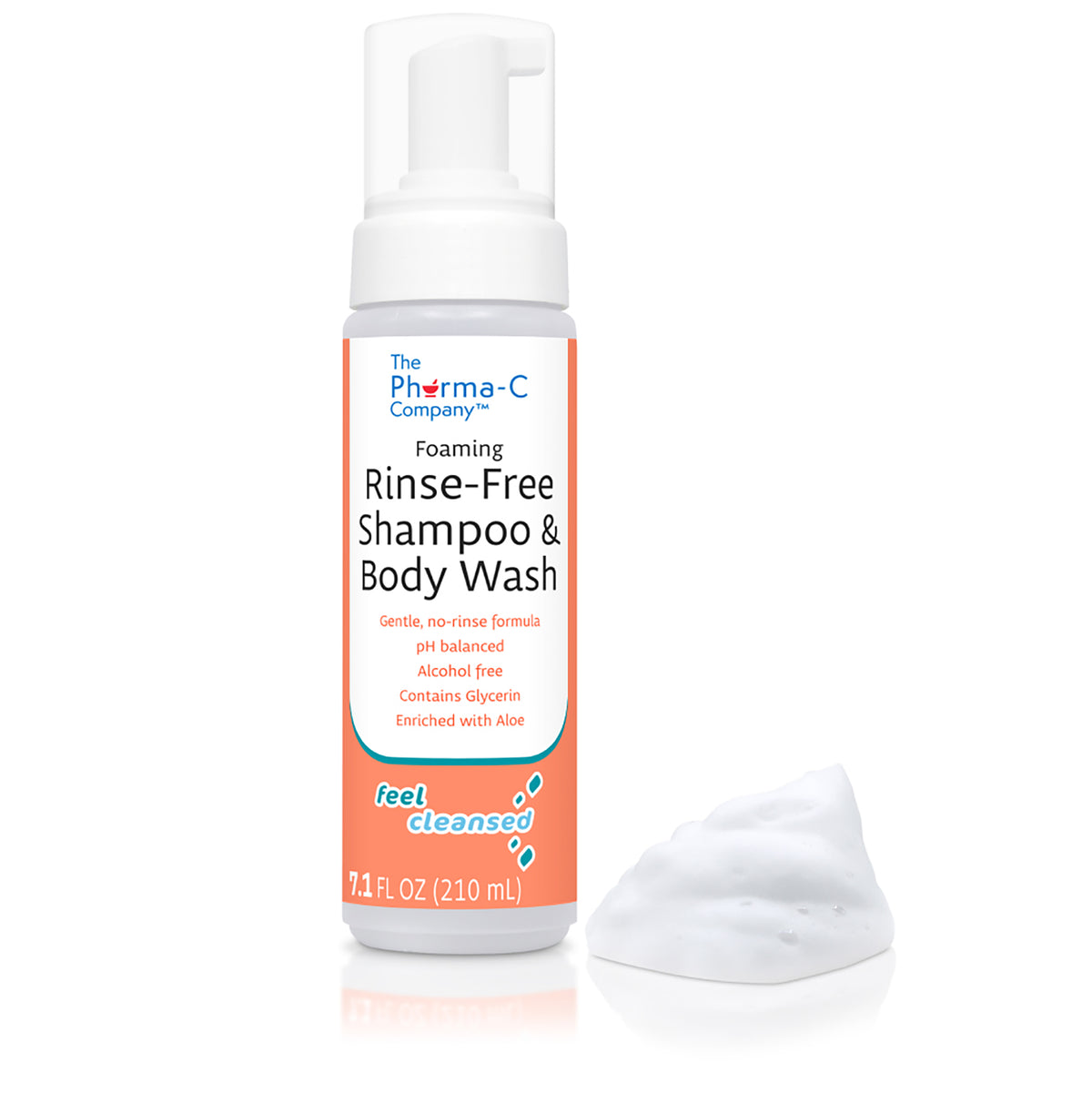 The Pharma-C Company Rinse-Free Shampoo and Body Wash, Fresh Scent ,7.1 fl oz - REPLACES KLE200905