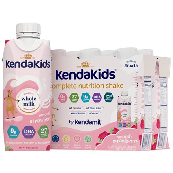 Kendakids Complete Nutrition Shake, Smooth Strawberry Flavored, 8oz, PK/6