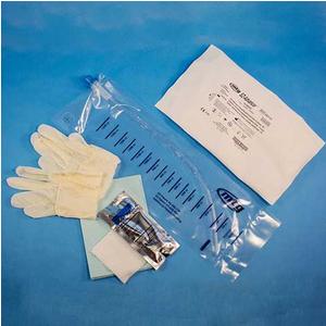EZ-Advancer Closed System Intermittent Catheter, Standard-Size Kit, 12 Fr, 16" Length, 1500 mL Collection Bag, Gloves, Underpad, Gauze, BZK Swab/Wipe, Coud Tip