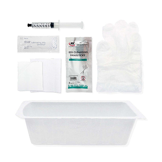 TruAdvance Foley Insertion Tray with 10mL Water Syringe and BZK Swabsticks