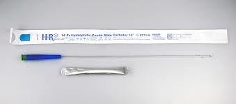 TruCath Hydrophilic Coude Catheter with water bag and touch free sleeve, 12FR, 16"