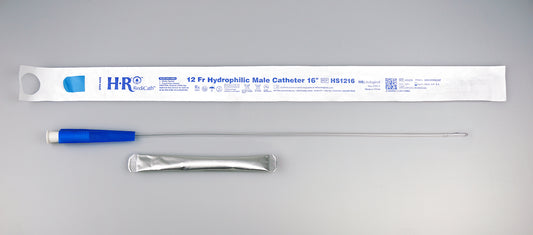 TruCath Hydrophilic Catheter with water bag and touch free sleeve, 12FR, 16"