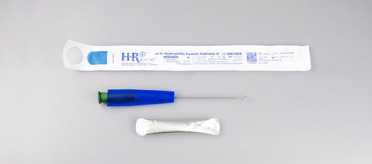 TruCath Hydrophilic Catheter with water bag and touch free sleeve, 14FR, 6"