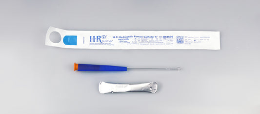 TruCath Hydrophilic Catheter with water bag and touch free sleeve, 16FR, 6"