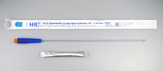 TruCath Hydrophilic Catheter with water bag and touch free sleeve, 16FR, 16"