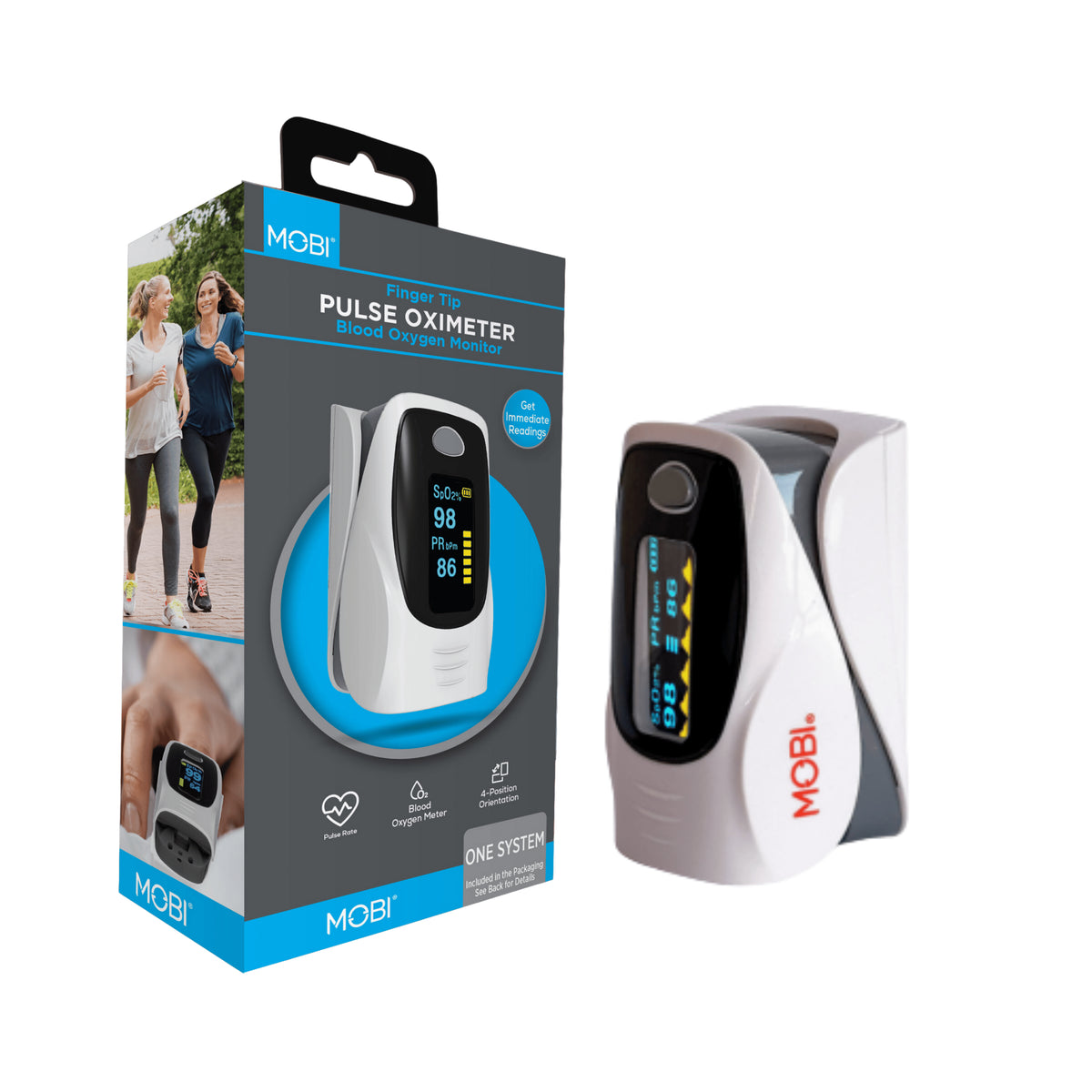 MOBI Technologies, Inc. Finger Tip Pulse Oximeter Blood Oxygen Monitor