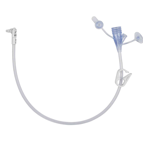 MIC-KEY Continuous Feed Extension Set with SECUR-LOK Right Angle Connector, 2 Port "Y" and Clamp, 60 cm