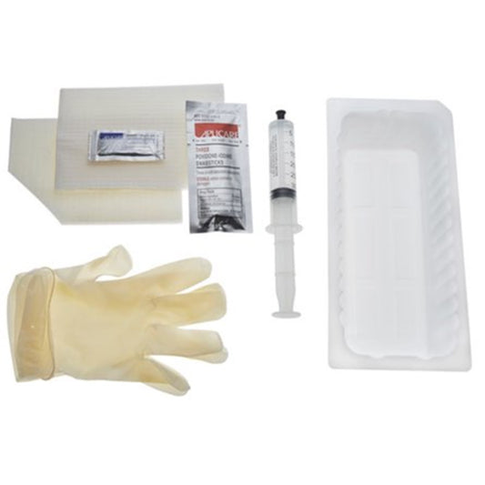 AMSure Foley Insertion Tray with Prefilled Syringe 30cc, 1000mL Tray, Drape, Vinyl Gloves, BZK, Sterile