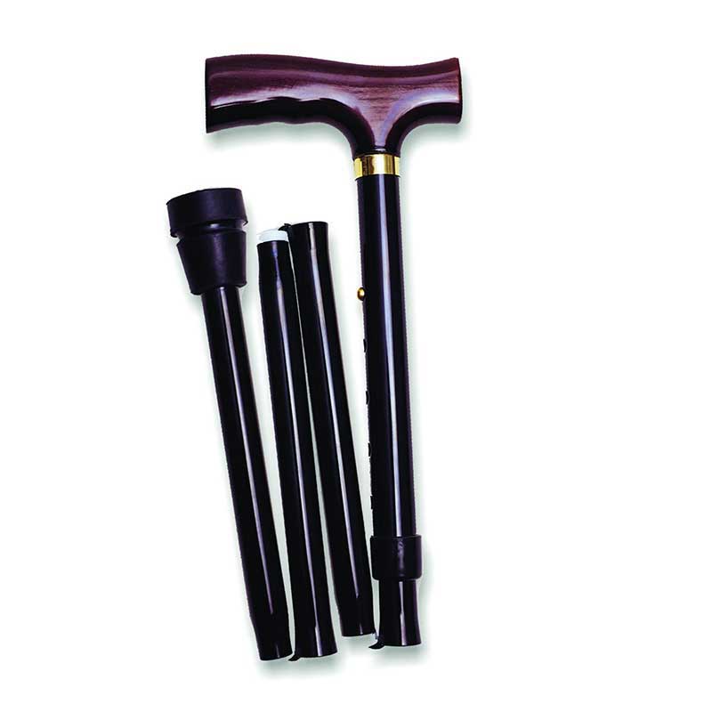 Folding Travel Cane with Fritz Handle, Black, 33" - 37", EA/1