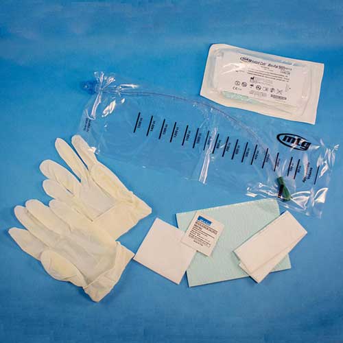 EZ-Protect Closed System Intermittent Catheter, Pocket-Size Kit, 12 Fr, 16" Length, 1500 mL Collection Bag, Gloves, Underpad, Gauze, Privacy/Disposal Bag, BZK Swab/Wipe