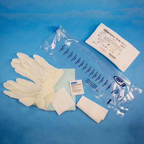 EZ-Advancer Closed System Intermittent Catheter, Pocket-Size Kit, 16 Fr, 16" Length, 1500 mL Collection Bag, Gloves, Underpad, Gauze, Privacy/Disposal Bag, BZK Swab/Wipe